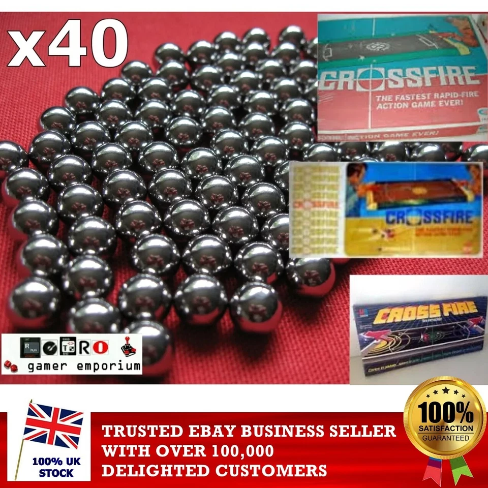 Replacement 40x CROSSFIRE Game Spare Steel Ball Bearings IDEAL MB GAMES balls