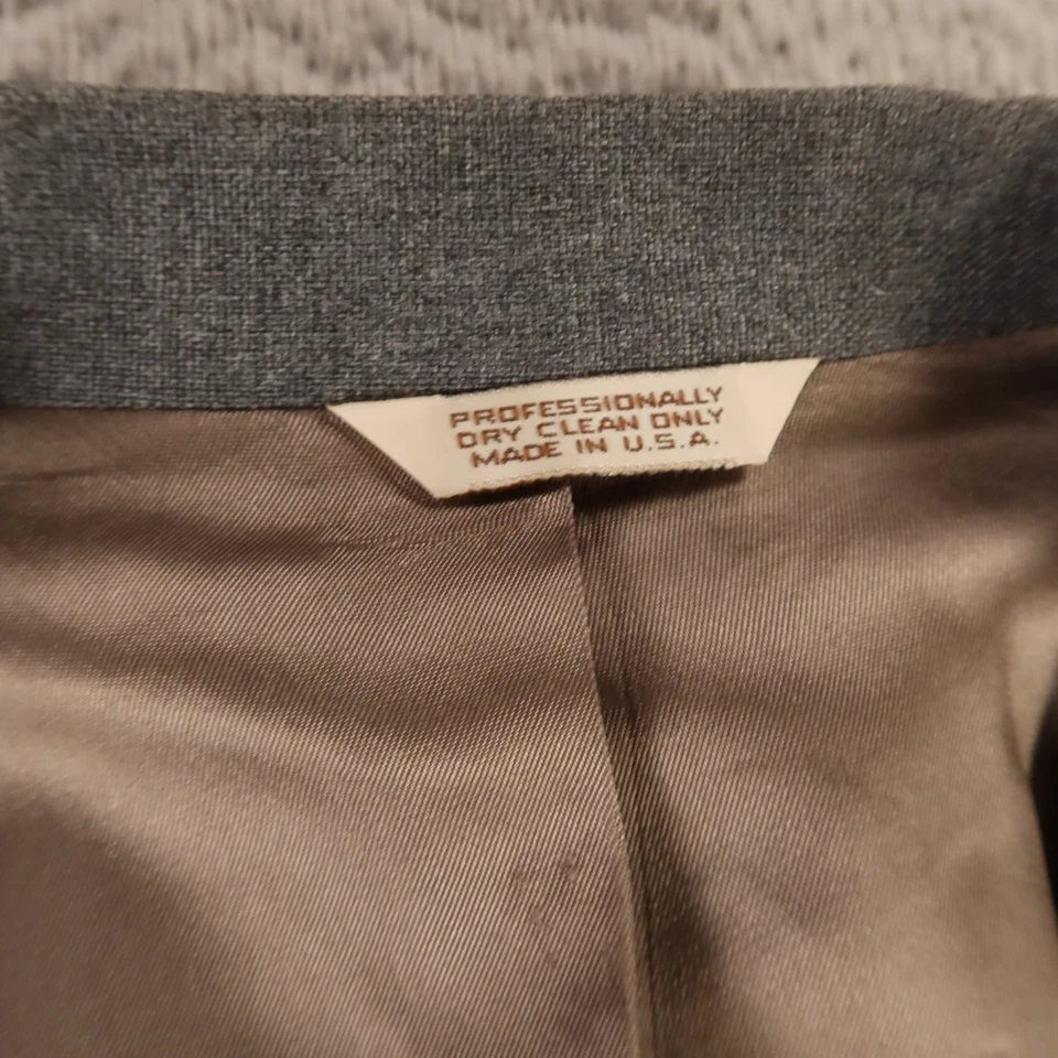 Винтажный хопсак куртка L серый вересковый шерсти Blazer нашивки карманы 1/4 с подкладкой 44R - Изображение 3 из 4