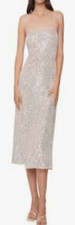 Amanda Uprichard Sequin Midi Dress in Ivory NWT Size Small