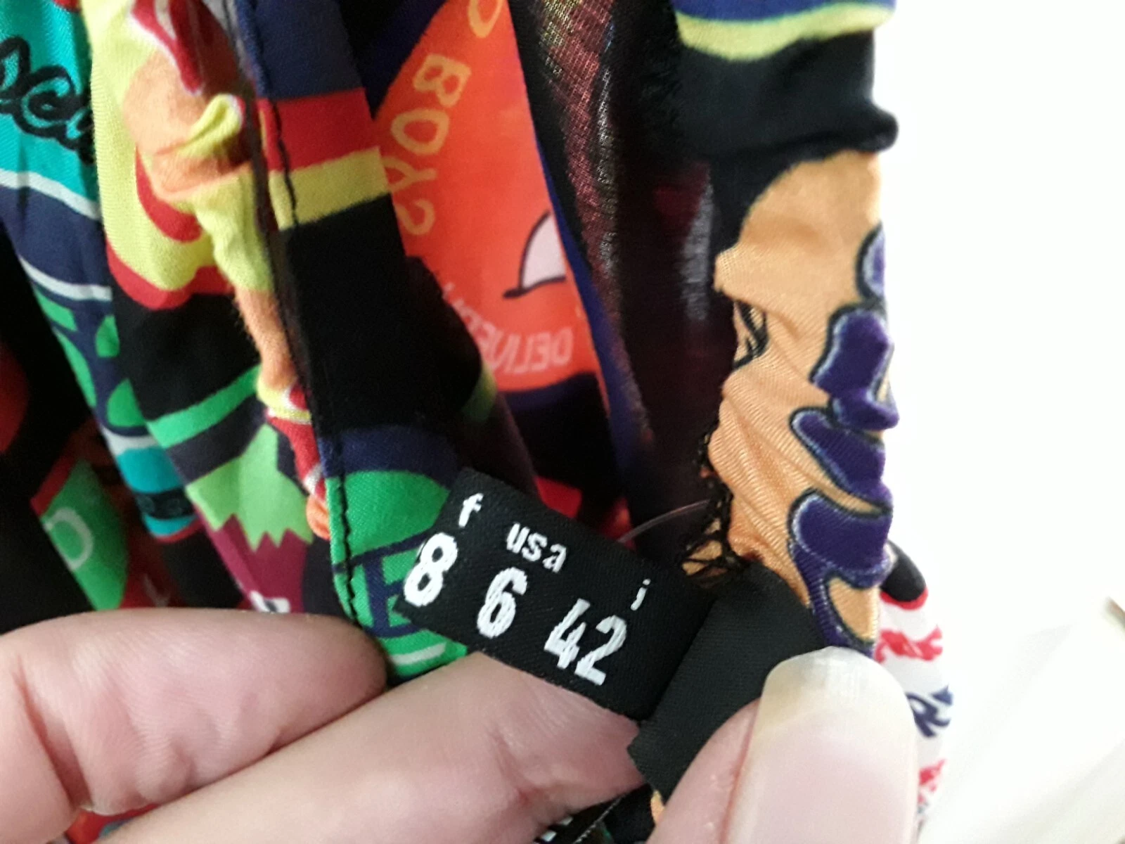 Abito posteriore cravatta Love Moschino supporto frutta misto seta nera 6