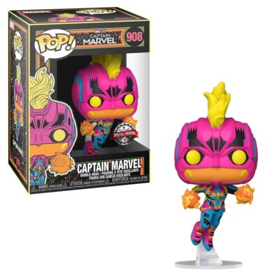 Funko Pop! #908 Marvel Black Light Captain Marvel Exclusive
