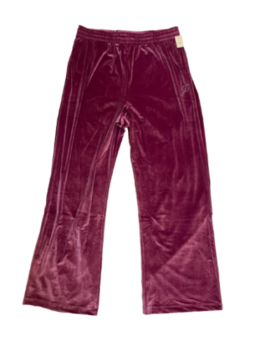 Pantaloni Victoria Secret ROSA Velluto Donna XL Rilassati Gamba Larga Magenta Lucentezza - Foto 1 di 4
