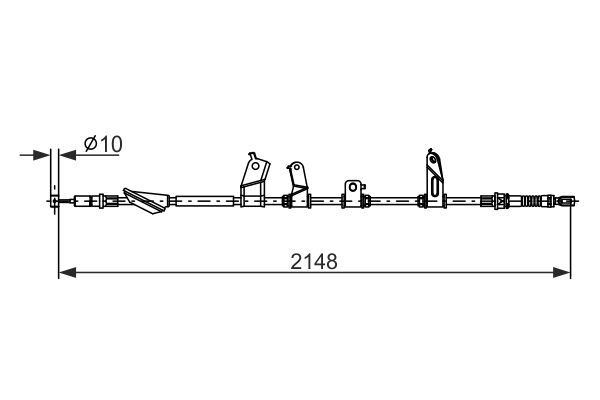 Bosch Handbremsseil Links FüR Civic 8 1.3-1.8 09.05-12.13 Honda OE 47560-SNA-A52-image