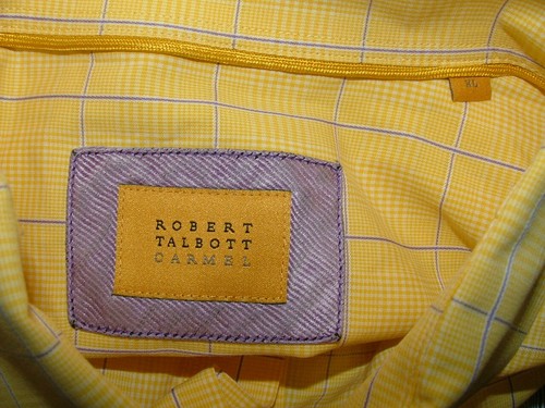 MENS ROBERT TALBOTT CASUAL SHIRT SIZE XL 100% COTTON YELLOW BLUE PLAIDS #455 - Picture 6 of 7