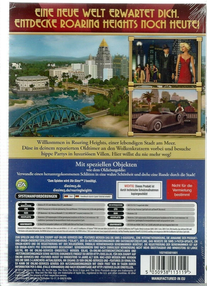 Die Sims 3: Roaring Heights - Add-On (PC, 2014, DVD-Box) NEU & Verschweisst - Bild 2 von 4
