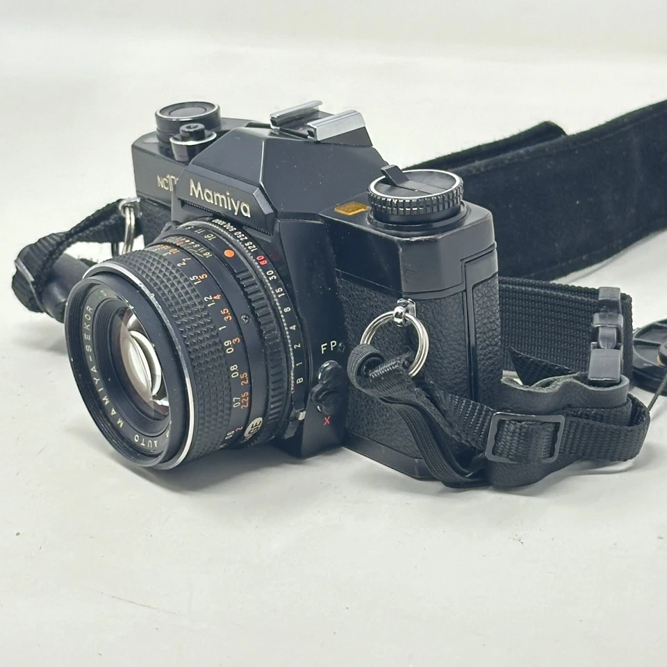 Mamiya NC1000 35mm SLR Con CS 50mm f1.7 Lente Flash Correa Estuche Piezas O Reparación Foto 4 de 4