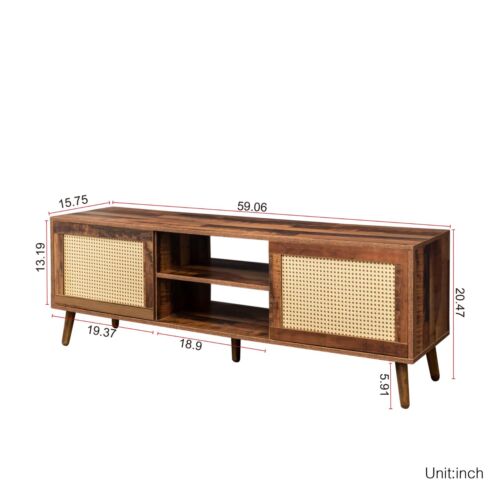 Modern TV Entertainment Furniture - 59'' Media Console for Primary Living Space - Picture 2 of 5