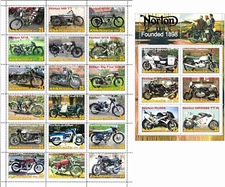 Stamp sheet+block Norton Motorcycle company 2021 Abkhazia issue