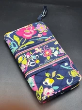 Vera Bradley Zip Around Colorful Floral Design Wallet 8" X 4.5"