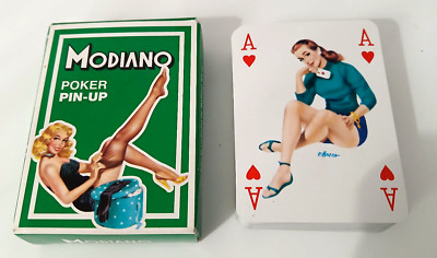 Fabbri Modiano Poker Spielkarten Ramino PIN-UP Vintage Neuwertig