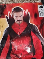 Adult Deluxe Devil DIABLO COSTUME 48-52 4pc FLAME CAPE w Added Pieces