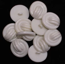 24 Count Buttons -  1.125" Off-White Plastic Raised Design Shank Buttons M420.11