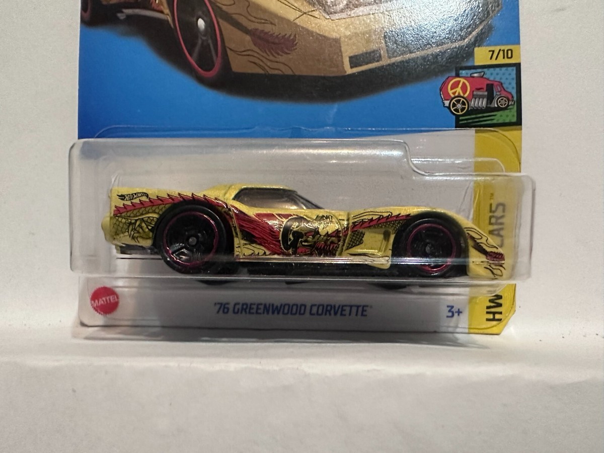 Yellow '76 Greenwood Corvette HW Art Cars 7/10 65/250 HKH52-M7C5