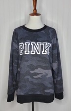 Victoria  s Secret PINK Pullover Crew Neck Camo Sweatshirt Size Small Oversized