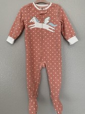 Carter's Unicorn Pegasus Fleece Pajama PJs 1 pc Toddler Girl Sleeper Footie