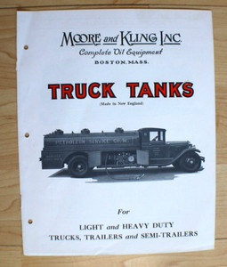 1920s-30s moore and kling inc . fuel oil truck tanks sales brochure