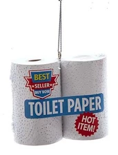 KURT S. ADLER INC. 2.5 in 4PK TOILET PAPER CHRISTMAS ORNAMENT