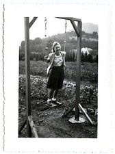 Jeune Donna Piedi Su Altalena - Foto Antica An. 1930 40