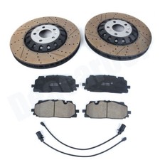 Set of 2 Front 375mm Vented Brake Disc Rotors & Pads For A6 A8 Q Q7 Q8 New