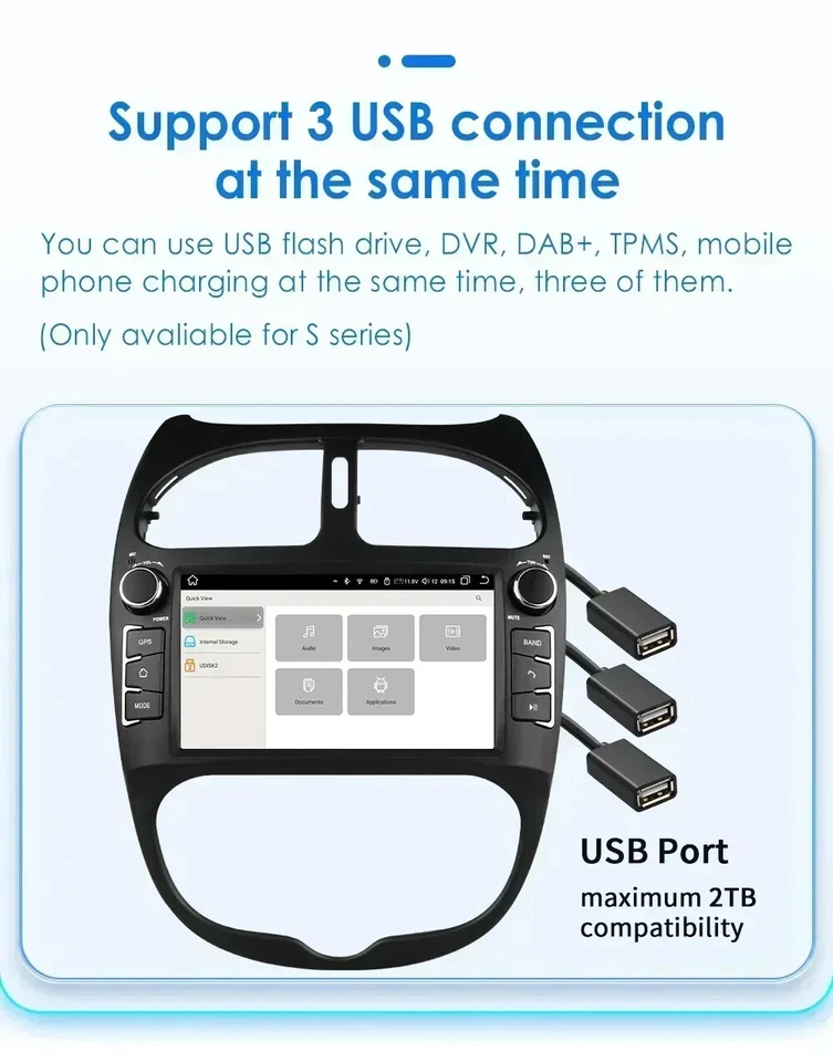 2din Android 12 Car Radio For PEUGEOT 206 206CC 206SW 2000-2008 Auto Multimedia - Image 4 of 4