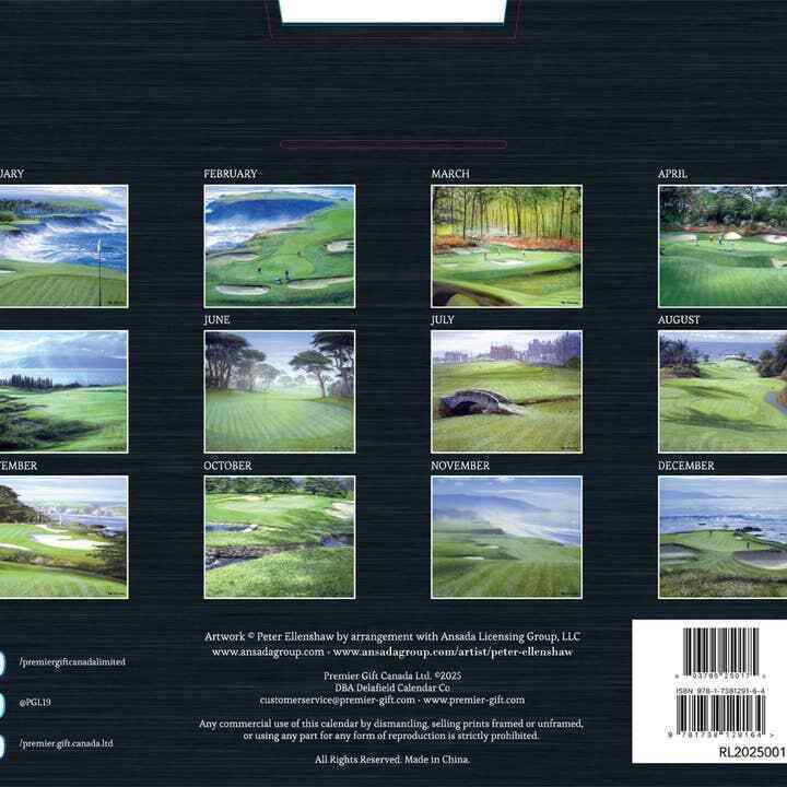 Robert Lang The Bucket List of Golf 2025 Wall Calendar w | eBay