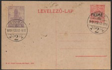 FIUME 1918. 10F RARE RED POSTCARD 120€++