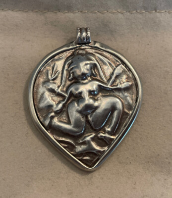 OLD VINTAGE TRIBAL GOD GODDESS INDIAN SILVER AMULET PENDANT