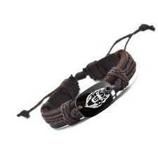 Love Wolf Leather Adjustable Wolf Head Bracelet Free Shipping USA Seller