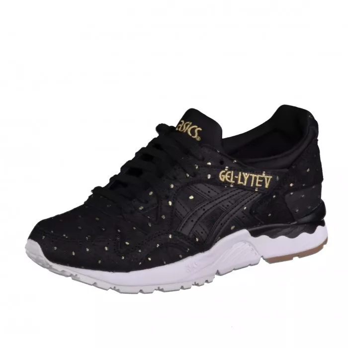 ASICS Gel lyte V Black Black Shoes Trainers Runner Leather All Black HL6K6 9090