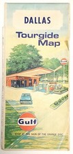 Vintage 1969 Map - Dallas, Texas - Gulf Oil Co -Tourgide