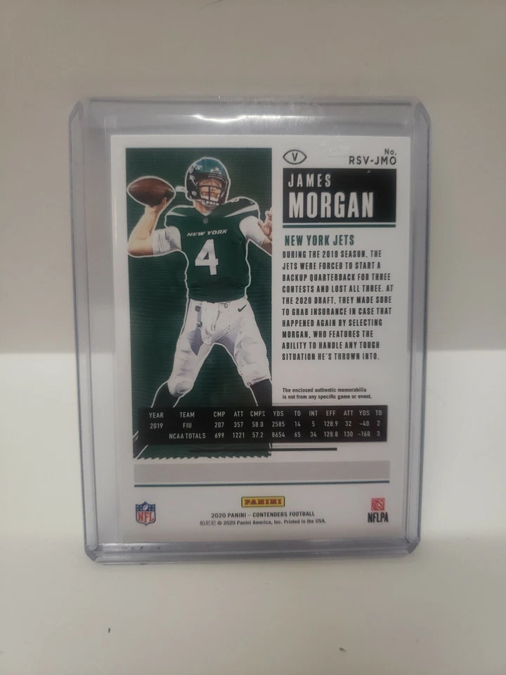 2020 Panini Contenders James Morgan Rookie Ticket Green Patch RC Card #RSV-JMO🔥 - Image 2 of 2