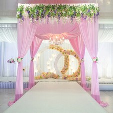 30ft x 10ft Heavy Duty Double Drape Wedding Backdrop Stand Romantic Pavilion 3x3