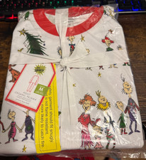 NEW "POTTERY BARN KIDS" ADULT MEDIUM DR SEUSS GRINCH PAJAMA SET, SEE PICS READ