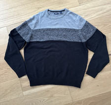 Izod Men  s Large Heather Gray Black Crew Neck Jumper Sweater Pullover