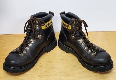Vintage CAT Caterpillar Alaska Work Boots Mens 8 Oil Tan Leather Soft Toe 7''
