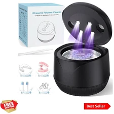 Dental Ultrasonic Retainer Cleaner Machine - Dental Cleaning Pod for Denture,...