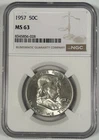 1957 Franklin Half Dollar Coin NGC MS 63
