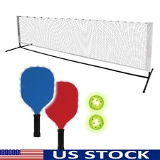 LED Pickleball Set Portable Night Play Includes Net Paddles Balls Carry Bag New