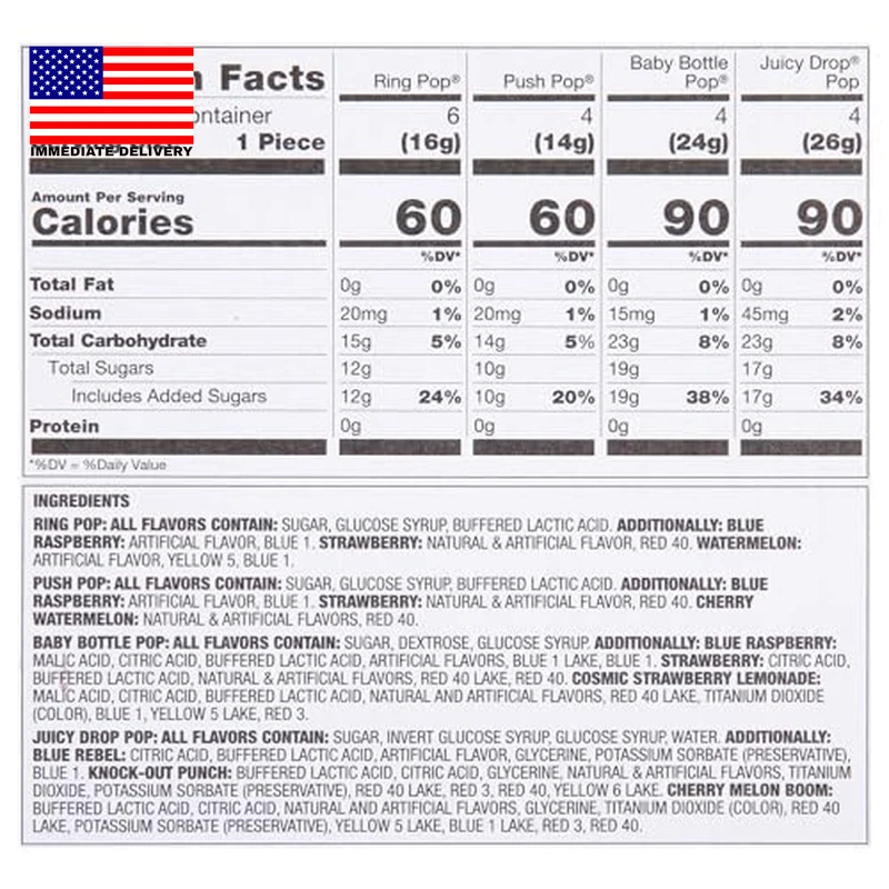 Candy Variety Pack, 18 Count Assorted Lollipops, Bulk Individually Wrapped Ring - Image 2 of 4