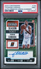 Toumani Camara Auto-Prem Ed-Green Shimmer Contenders Panini 2023 #129 PSA 9 SSP