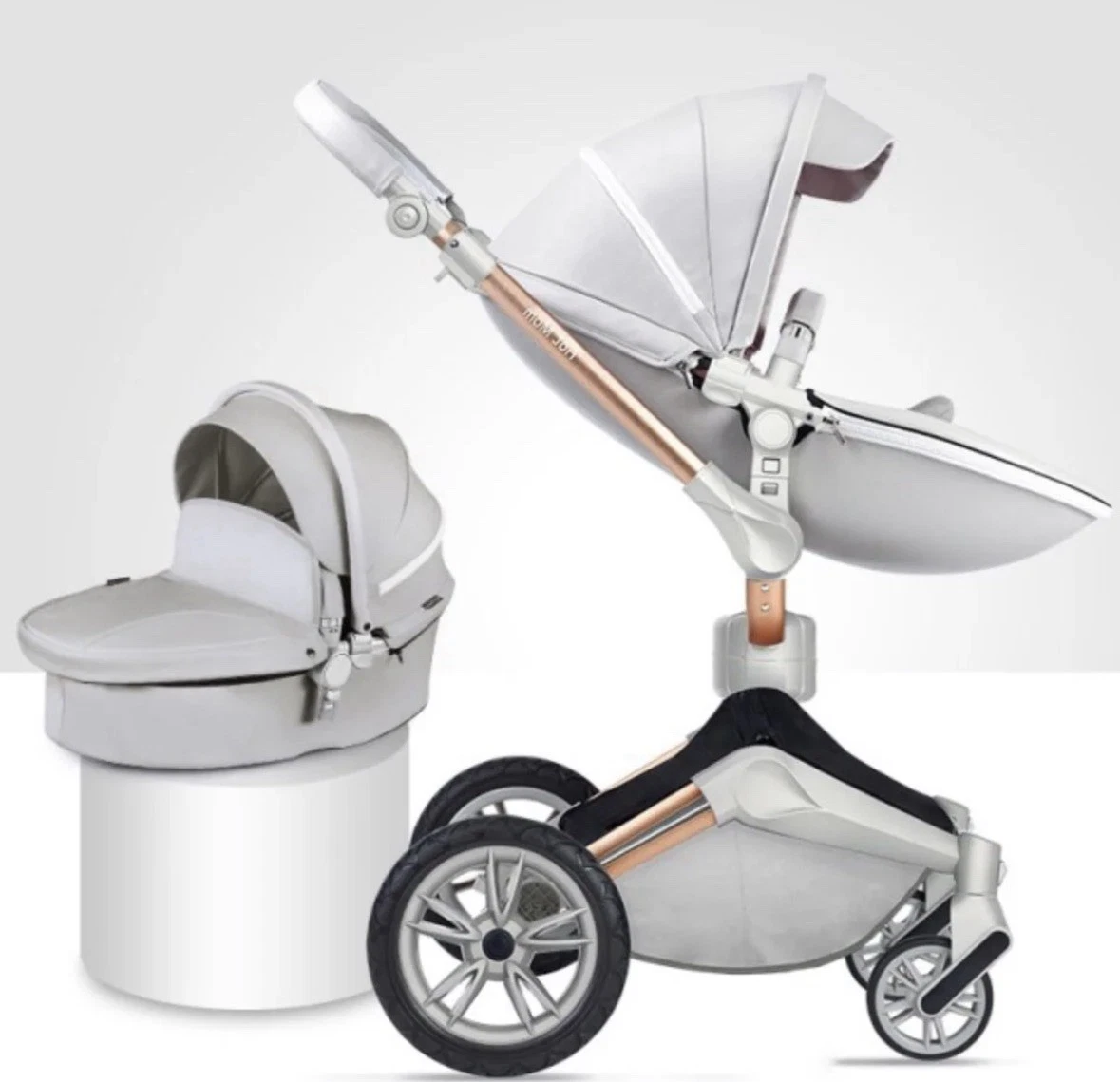 Hot Mom 360° Rotating Baby Stroller Gray White Luxury Infant Toddler
Opens in a new window or tab