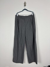 By Anthropologie Wide Leg Pleated Melange Trouser Size Large Gray High Waist