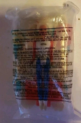 1995 McDonalds Barbie Mattel Happy Meal Toys #5 - USA Barbie NEW