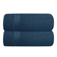Belizzi Home Cotton 2 Pack Oversized Bath Towel Set 28x55 Large, Mineral Blue