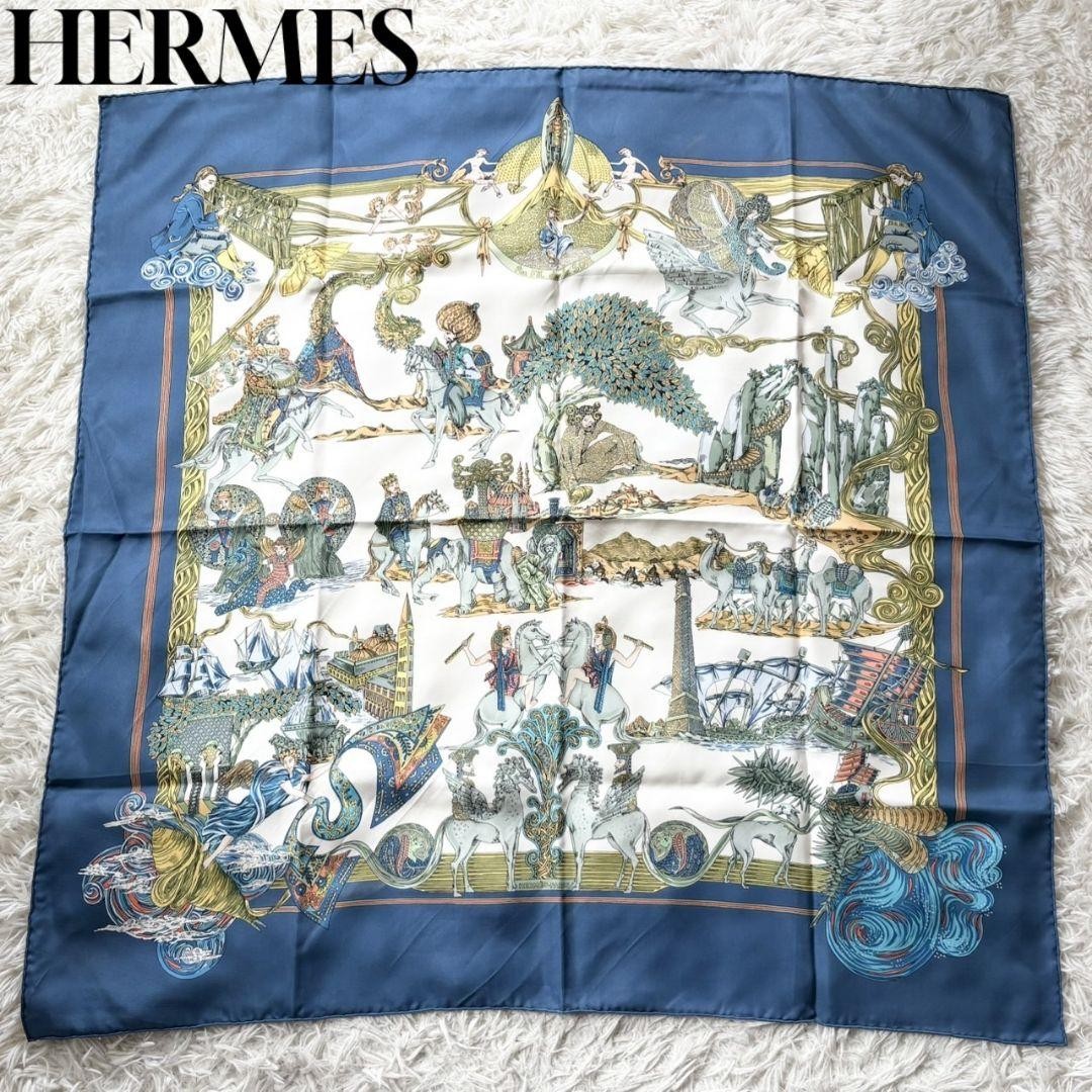 Hermes 88cm Silk Scarf As The Silk Thread Goes 100% Silk Made in Japan