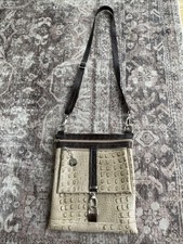 Borse In Pelle Italian Genuine Leather Crocodile Embossed Crossbody Handbag New