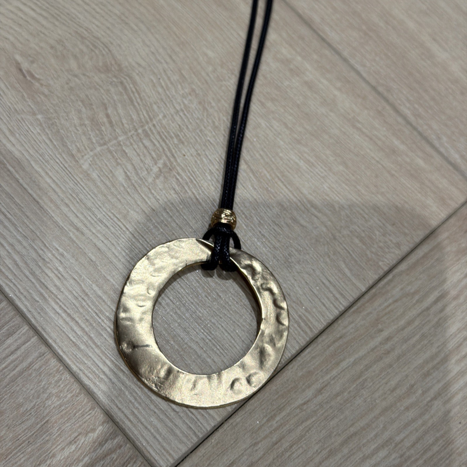 Gorgeous Boho Gold Tone Circle Pendant Necklace modern retro statement party image 2