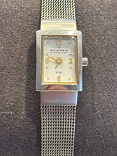 Skagen Denmark Women’s Rectangular Watch Mother of Pearl Dial Steel Mesh