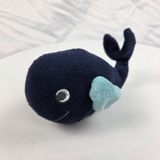 Carters Navy Blue Whale Plush Stuffed Animal 5"
