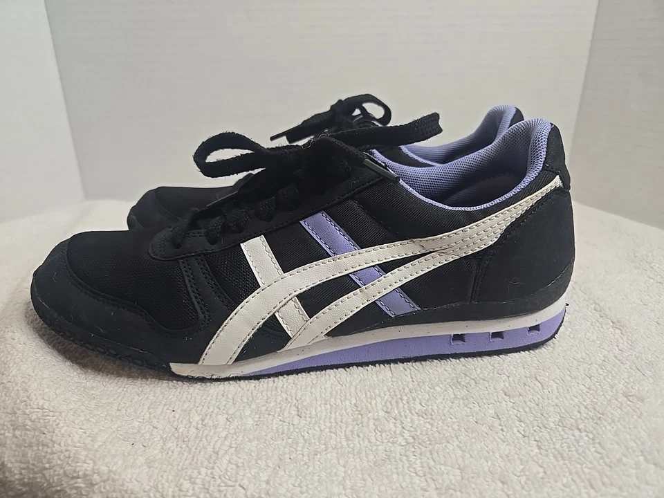 Onitsuka Tiger HN567 Black White And Purple Running Shoes Womens Size 8 - Image 3 of 4